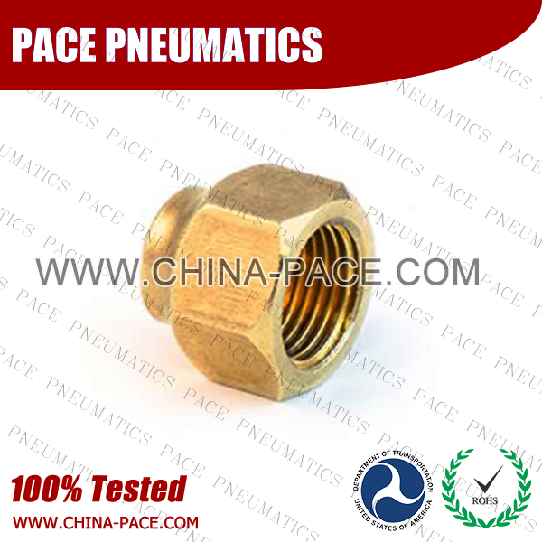 Short Forged Nut SAE 45 Degree Flare Fittings, Brass Pipe Fittings, Brass Air Fittings, Brass SAE 45 Degree Flare Fittings
